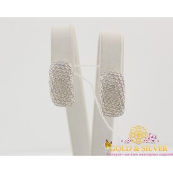 Срібні жіночі сережки Імперія фіаніти Gold & Silver, Украина